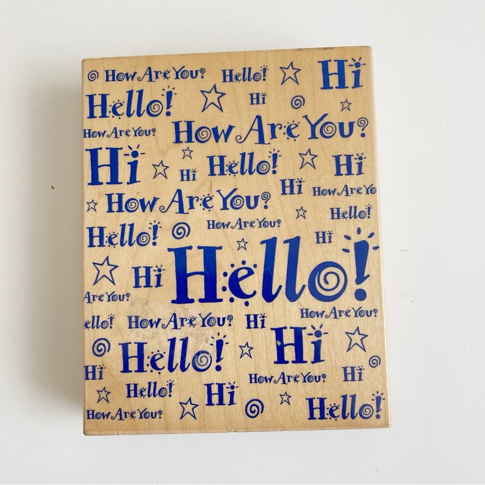 Hero Arts Super Hello Greeting Wood Rubber Stamp
